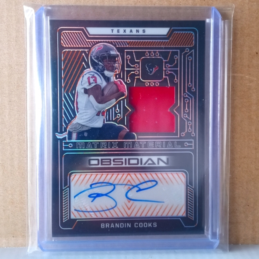 🏈🏆Brandon Cooks "Obsidian Auto - Player-Worn Red Patch 12/75 Insert" Card🏆🏈